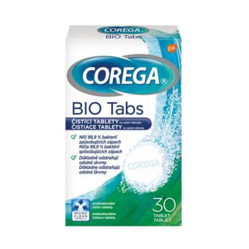 Corega Bio Tabs - антибактериальные чистящие таблетки, 30 шт